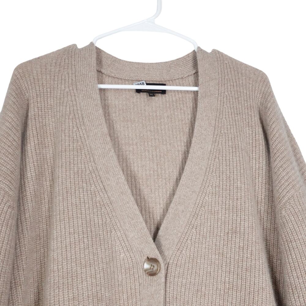 GUC Repaired Quince XL Oatmeal Mongolian Cashmere Fisherman Cropped Cardigan - Picture 4 of 12
